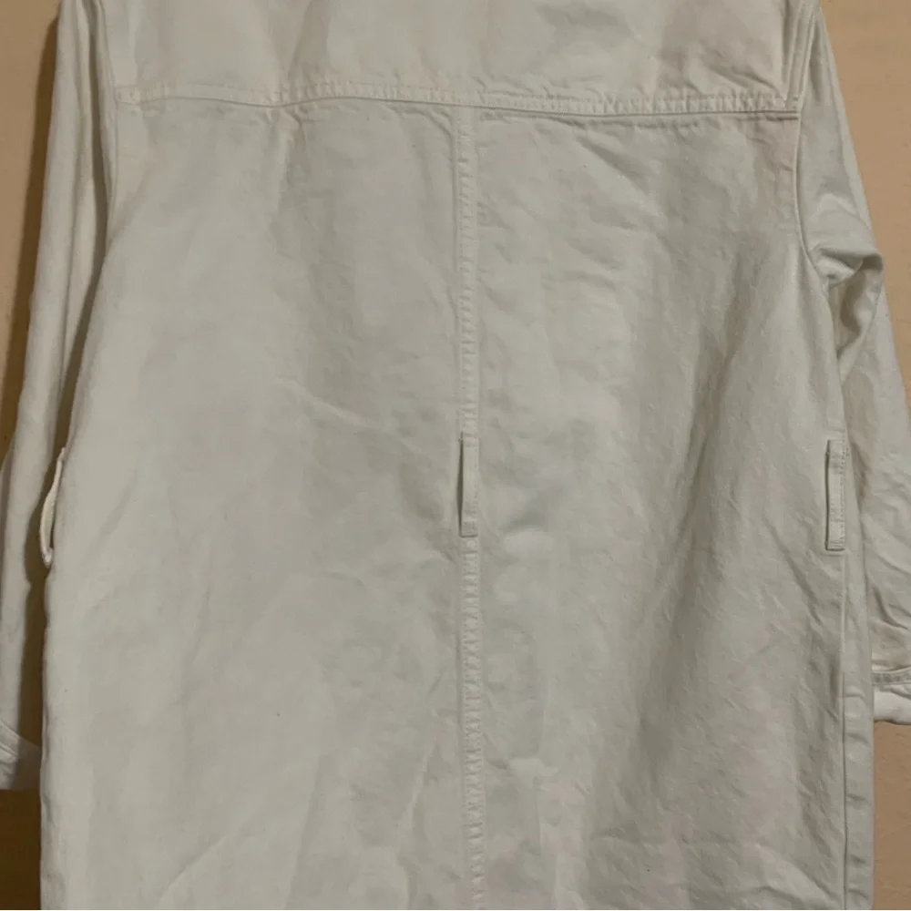 COACH White Denim Shirt Dress With Gold Buttons 100% Cotton Size Small